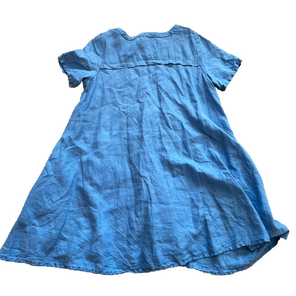 YUVITA 100% LINEN DRESS W/ POCKETS SIZE SMALL LAGENLOOK COTTAGECORE MINIMALIST - Picture 2 of 10